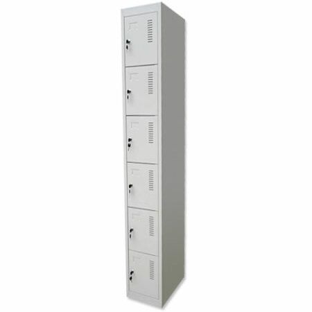 6 Door Tall Steel Storage Locker Cabinet with Lock