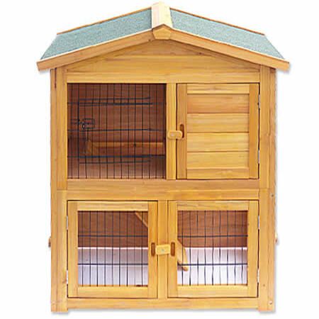 wooden rabbit house indoor