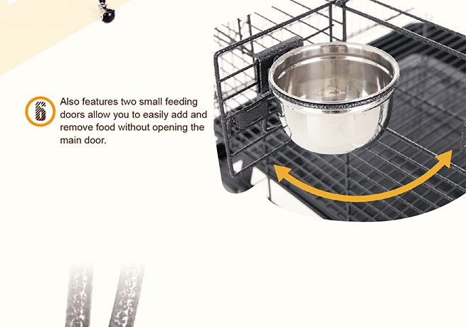 Large Stand-Alone Bird Cage on Wheels - Elegant Dome Top, Lacework ... - Long Bird Cage Add On Run