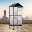 Large Bird Cage Parrot Pet House Canary Budgies Home Aviary Perch Indoor Outdoor Stand Alone Apex Roof & Wheels 185cm