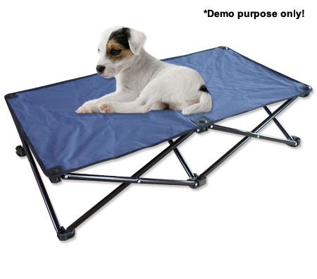 Portable Steel Frame Fold-out Hammock Style Pet Bed - 95cm x 45cm - Navy