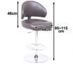 4 x PU Leather Padded Bar Stool Chair with Curved Backrest, Chrome Footrest and Adjustable Height - Brown