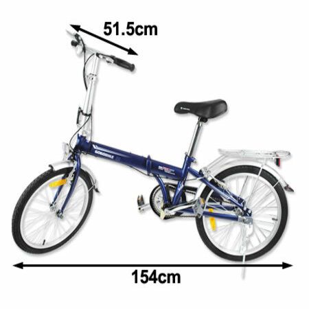 20 GoGo Fold Up Bike Adjustable Seat and Handles Blue