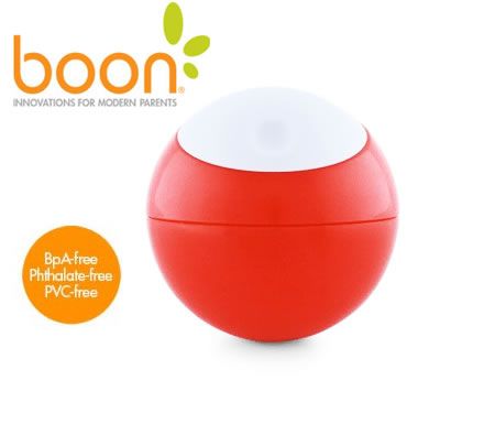 Boon Children Snack Ball Container - Red / Pale Blue
