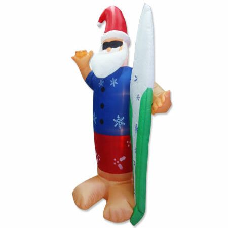 santa on a surfboard decoration