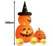 Inflatable Halloween Inflatable 360 Degree Moving Head Double Pumpkin and Peek-a-Boo Black Cat with Inner Light - For Indoors and Outdoors - 240cm Tall