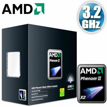AMD PHENOM II X2 Dual Core 555 BLACK EDITION CPU, 3.2GHz (80W), 7 MB ...
