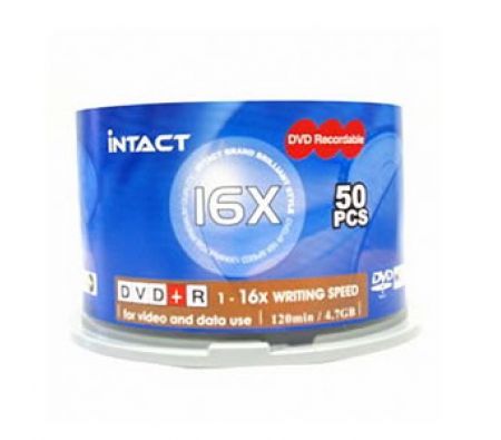 Intact DVD+R 16x Full Print White Recordable Inkjet Printable 4.7GB ...