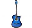 Melodic 38'' Acoustic Cutaway Guitar Blue + Guitar Stand + Guitar Tuner + 15x Guitar Picks - VALUE PACK