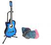 Melodic 38'' Acoustic Cutaway Guitar Blue + Guitar Stand + Guitar Tuner + 15x Guitar Picks - VALUE PACK