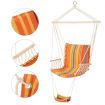 Swinging Hanging Hammock Chair with Footrest - Yellow with Coloured Stripes