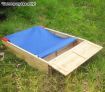 Children's Wooden Sandbox Sand Pit with Seats - 100cm x 130.5cm