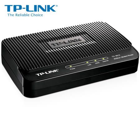 TP-LINK TD-8816 1 Ethernet Port ADSL2+ Modem Router with Bridge and NAT Router, Trendchip, ADSL/ADSL2/ADSL2+, Annex A, with ADSL Spliter