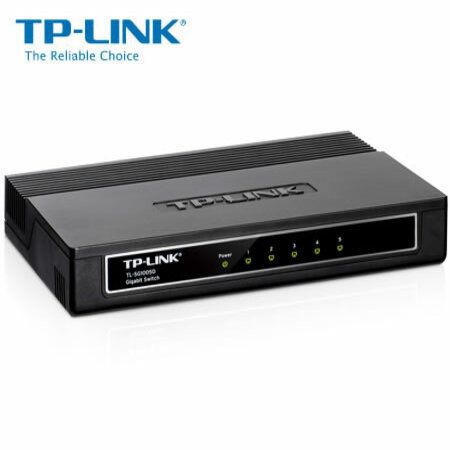 TP-LINK TL-SG1005D 5-port Desktop Gigabit Switch, 5 10/100/1000M RJ45 Ports, Plastic Case