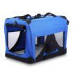 Soft Dog Crate Cat Carrier Portable Pet Travel Cage Foldable Kennel Waterproof Royal Blue M