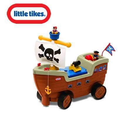 Little Tikes - 2-in-1 Ride-On Pirate Ship Playset - Play and Scoot 
