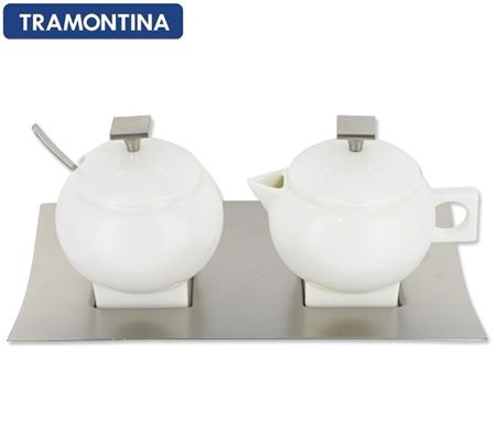 Tramontina Porcelain Serving Set - Milk Jug and Sugar Pot