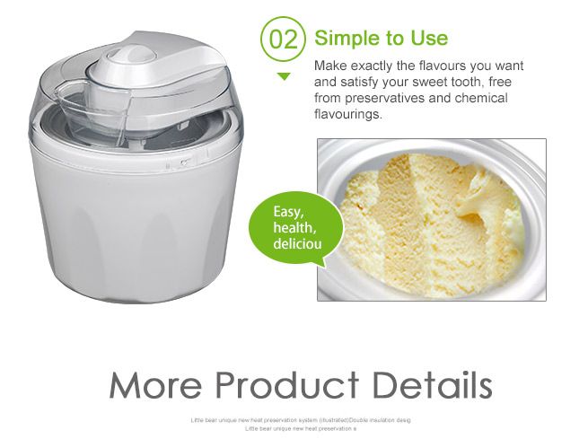 MAXKON Cheap Electric Ice Cream Maker Frozen Yogurt Gelato and Sorbet Maker