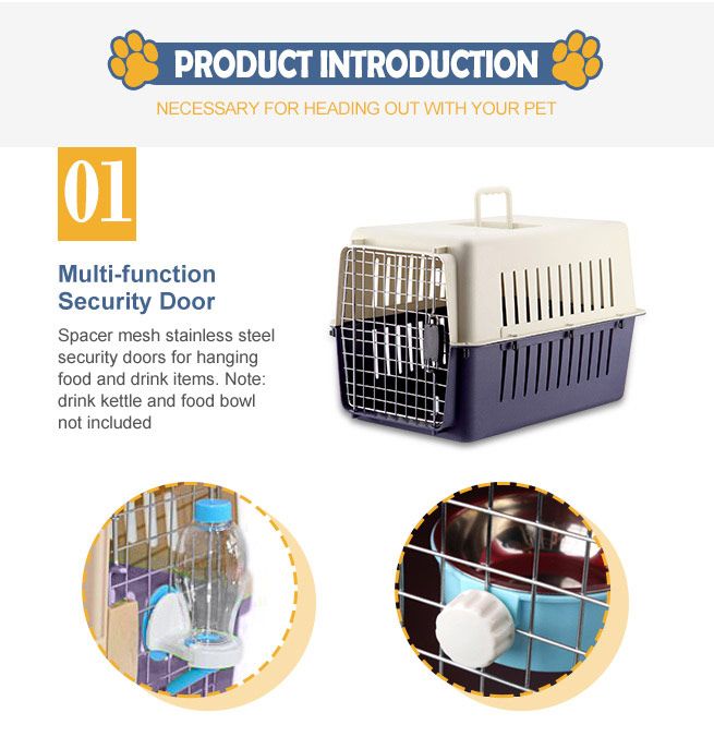 Portable Dog/Cat Pet Carrier Travel Cage with Front Door 60 x 40cm