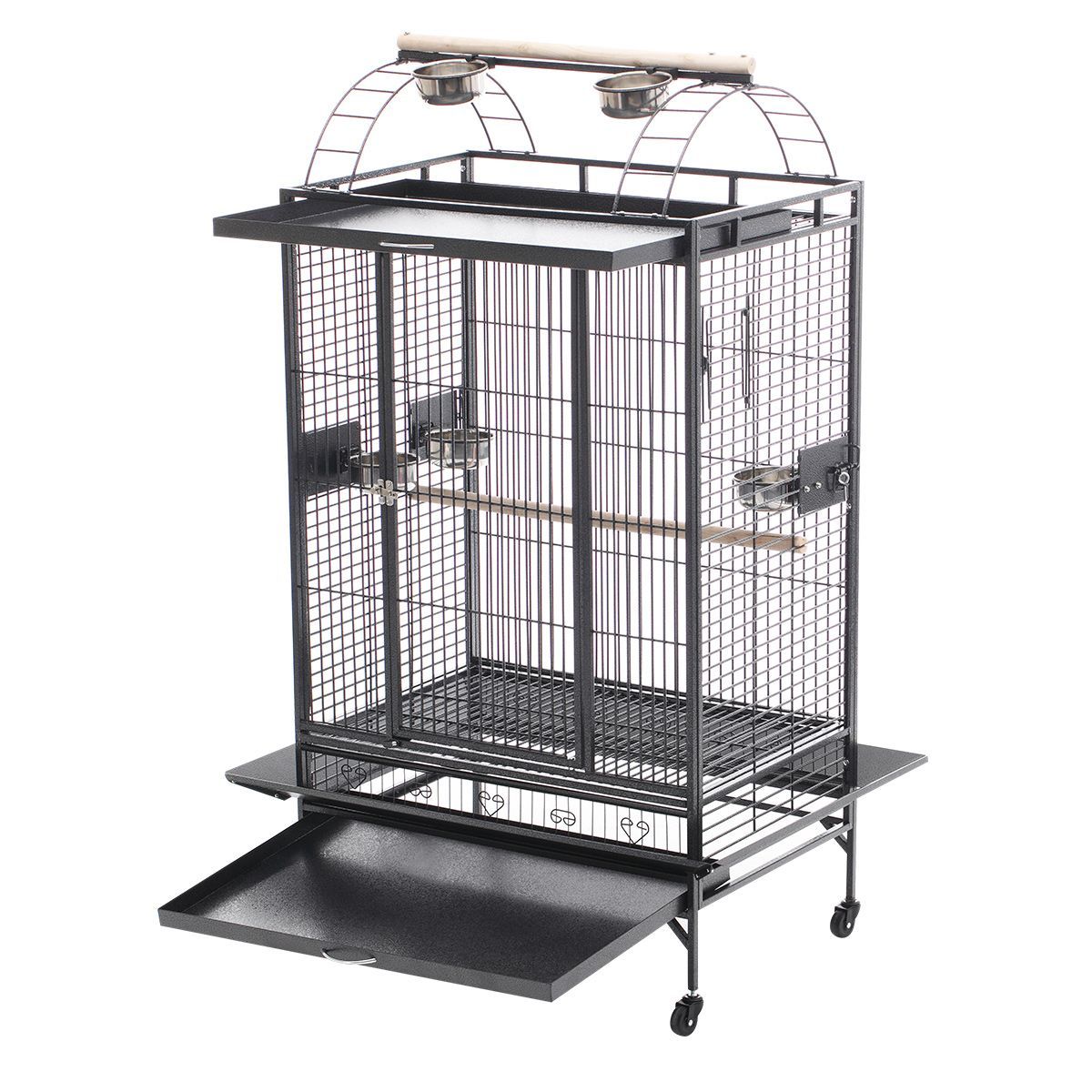 Lacework Bird Cage on Wheels for Medium to Large Size Parrots Gray Crazy Sales