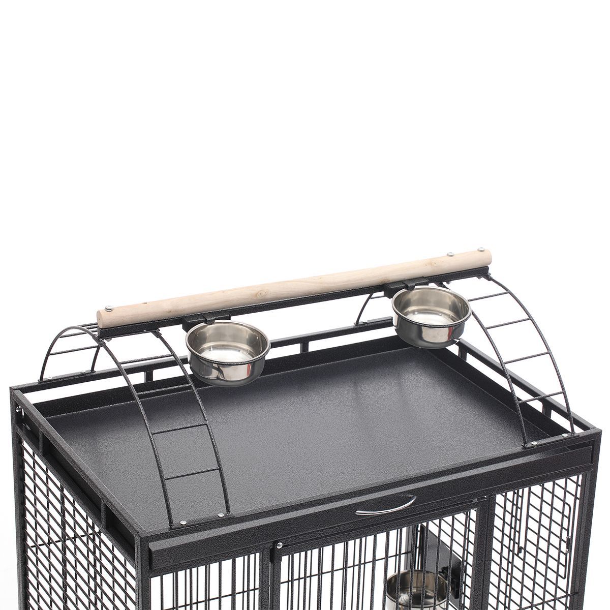 Lacework Bird Cage on Wheels for Medium to Large Size Parrots Gray
