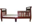 Toddler Bed with Mattress in a Sleigh Style Design - Cherry
