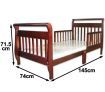 Toddler Bed with Mattress in a Sleigh Style Design - Cherry