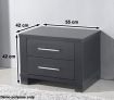 Bedside Table Cabinet with 2 Drawers
