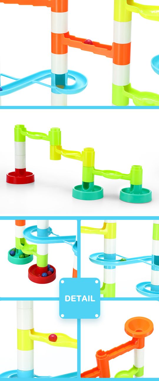 Ausway DIY Marble Run Race Maze Game Marble Coater Track Toy Set 51cm Tall  1EA