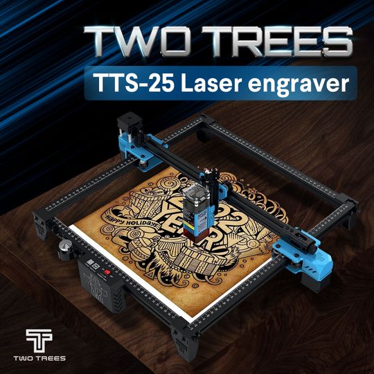 Twotrees TTS-25 Laser Engraving Machine Laser Engraver, Wood Metal Laser  Engraving Cutting Machine, DIY Laser Marking, Eye Protection Design, Easy