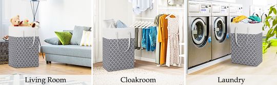 Large Collapsible Laundry Basket Hamper with Easy Carry  Handles,Freestanding Clothes Hampers for Laundry, Bedroom, Dorm, Towels,  Toys, 75L