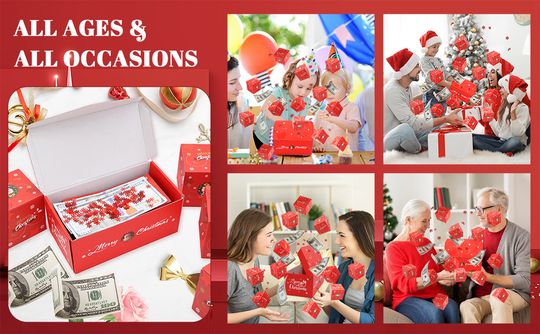 Surprise Gift Box Explosion For Money,Unique Folding Bouncing Red Envelope  Gift Box With Confetti,Cash