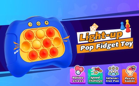 Light Up Bubble Pop Fidget Toy Electronic Quick Push Game Console