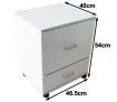Office Storage Cabinet with 2 Drawers on Wheels - Wooden - White