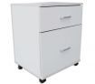Office Storage Cabinet with 2 Drawers on Wheels - Wooden - White