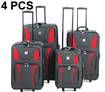 Travel Luggage 4 Piece Set with Expandable Compartment - Red