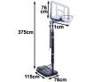 Basketball Ring and Stand - Portable - Adjustable 2.3m - 3.05m approx.