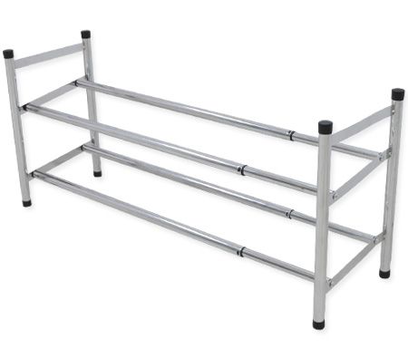 Shoe Rack - Expandable Two Tiers with Steel Chrome Finish