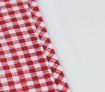 Cot Sheets Set with Gingham Cuff - Cotton Baby Bedding Sheets - Red