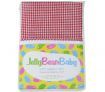 Cot Sheets Set with Gingham Cuff - Cotton Baby Bedding Sheets - Red