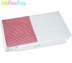 Cot Sheets Set with Gingham Cuff - Cotton Baby Bedding Sheets - Red
