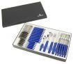 Victorinox Cutlery Tableware Set for 6 People - 24pc, Round Tip, Blue Handles