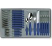 Victorinox Cutlery Tableware Set for 6 People - 24pc, Round Tip, Blue Handles