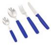 Victorinox Cutlery Tableware Set for 6 People - 24pc, Round Tip, Blue Handles