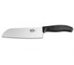Victorinox Santoku Knife - 17cm SwissClassic Straight Edge, Black Handle