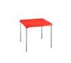 Square Table with Removable Aluminium Legs - Compact, Portable, Red
