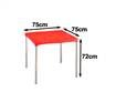 Square Table with Removable Aluminium Legs - Compact, Portable, Red