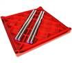 Square Table with Removable Aluminium Legs - Compact, Portable, Red