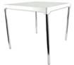 Square Table with Removable Aluminium Legs - Compact, Portable, White