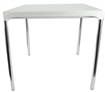 Square Table with Removable Aluminium Legs - Compact, Portable, White